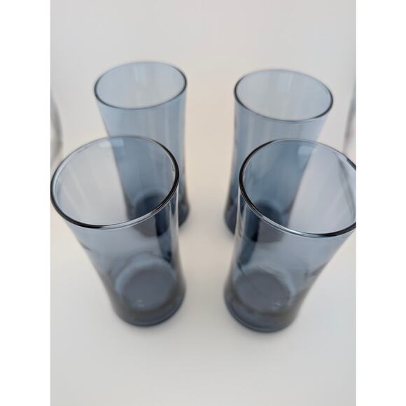 Vintage Libbey Bolero Blue Tumblers MCM 1970s Set of 4 16oz Cooler Glasses - Picture 2 of 5